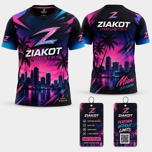 ZIAKOT industry Nouveau design T-shirt de performance pour homme, motif 3D personnalisé, abstrait, coloré, psychédélique, art fluide - Product Image 2