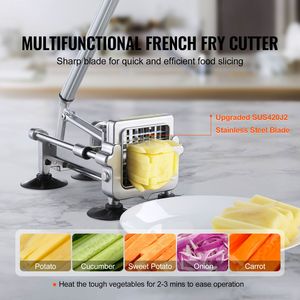 Tagliapatatine in Acciaio Inossidabile con Lame da 1/2", 3/8", 1/4", Affettatrice Manuale per Patate con Ventose, Nessun Filo Richiesto - Product Image 2