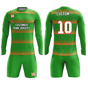 ชุดซ้อมฟุตบอลของผู้ชาย OEM เสื้อฟุตบอลพิมพ์ชื่อเสื้อสีระเหิดตามสั่งมีดีไซน์สูง - Product Image 3