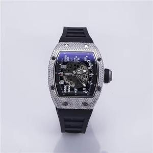 Iced VVS Moissanite <b>Diamond</b> Business Sport Fashion Quartz Movement Stainless Steel Case Silicone Coin <b>Watch</b> 20mm Width Wedding - Product Image 1