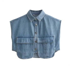 Chaqueta vaquera premium para mujer, chaqueta informal de otoño, abrigo vaquero con botones, chaqueta vaquera para mujer OEM 2026 - Product Image 1