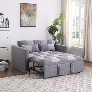 Adjustable Backrest 3-in-1 Sleeper Sofa Couch Bed <b>Small</b> for Teddy Convertible Loveseat Futon Livin <b>Pillows</b> - Product Image 2