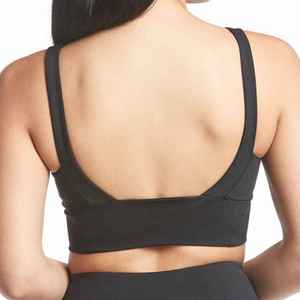 Soutien-gorge de sport pour femme de qualité supérieure, personnalisé, à bretelles, pour push-up, fitness, gym, yoga, avec logo frontal uni, maintien élevé et coussinets amovibles - Product Image 6