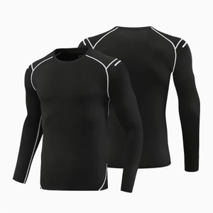 Men's Long Sleeve Compression Rash Guard Breathable Quick Dry Slim Fit <b>Athletic</b> High Stretch Sports Shirt OEM Wholesale - Product Image 6