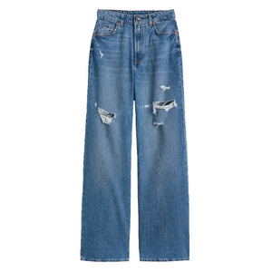 High Waist Skinny Ripped Distressed Denim <b>Jeans</b> Plus Size Full Length <b>Soft</b> Cotton Spandex Casual Style Button Fly Women's <b>Jeans</b> - Product Image 5