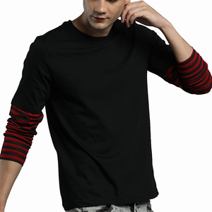 เสื้อยืดแขนยาวผู้ชายแบบมีเลเยอร์ สไตล์ลำลอง สตรีทแวร์ รับผลิตแบบ OEM แบรนด์ส่วนตัว เสื้อยืดสำหรับออกกำลังกาย - Product Image 5