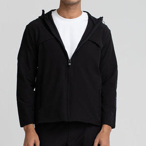 Veste décontractée coupe oversize en coton tricoté noir à capuche avec fermeture éclair coupe-vent pour homme – Idéale pour l'automne - Product Image 6