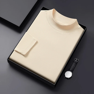 เสื้อยืดแขนยาวคอกลมสีพื้นสำหรับผู้ชายรุ่นใหม่ สวมใส่ได้หลากหลาย ฤดูใบไม้ผลิและฤดูใบไม้ร่วง สวมใส่สบาย - Product Image 6