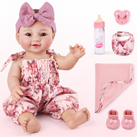 Poupées Reborn Babeside Lyle de 15 pouces en vinyle intégral, poupées réalistes, bébé fille souriante, cheveux sculptés à la main, vente en gros