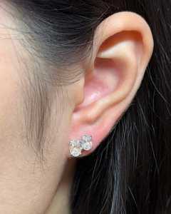 Pendientes de Dos Piedras con Diamantes Cultivados en Laboratorio, Corte Ovalado, Oro Sólido de 14k y 18k, Toi Et Moi, Joyería Moderna de Lujo para Uso Diario y Bodas, Venta al Por Mayor - Product Image 1