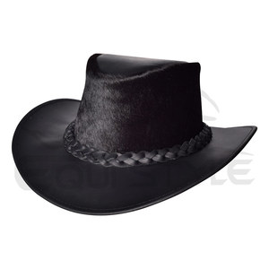 Sombreros de Vaquero de Cuero Genuino con Pelo, Diseño Occidental de Moda, Banda Trenzada, Talla Adulto 58-60CM, Sombreros de Cuero Unisex - Product Image 2