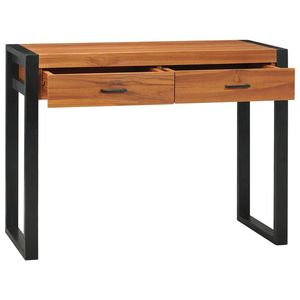 Escritorio para Computadora de Madera de Teca y Contrachapado de 39.4 x 15.7 x 29.5 Pulgadas, Elegante Escritorio de 29.5 Pulgadas de Alto - Product Image 2