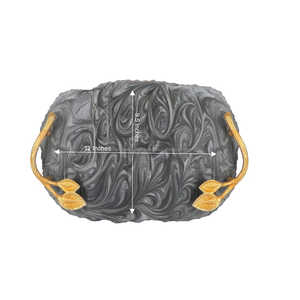 Plateau en résine plaqué artisanal plateau de service ensemble de sous-verres en bois de haute qualité personnalisé maison Restaurant occasions de nourriture indienne - Product Image 3