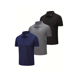 T-shirt de golf pour homme personnalisable avec logo, 100 % polyester respirant, séchage rapide, écologique, décontracté, en piqué, à manches courtes - Product Image 1