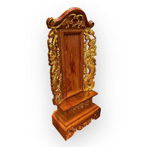 A custom-engraved <b>memorial</b> <b>plaque</b>, exquisitely carved from a single block of Huong wood. - Product Image 3