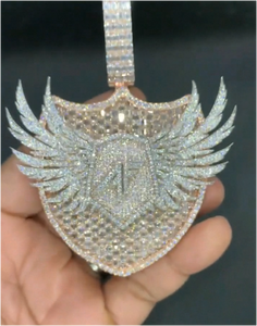 Colgante de Moissanita VVS de Plata de Ley 925 con certificación GRA, chapado en oro rodio, personalizado, unisex, estilo Hip Hop, con incrustaciones, pasa la prueba del diamante - Product Image 1