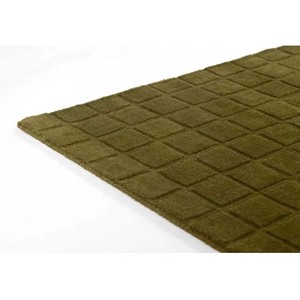 Alfombra Minimalista con Patrón de Cuadrícula Oliva, Alfombra Moderna de Textura Suave Hecha a Mano para Sala de Estar, Dormitorio, Oficina, Decoración del Hogar - Product Image 1