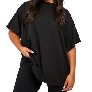 Logo personnalisé Tee Tshirts Chemise dames sérigraphie vierge Slim Fitted T Shirt uni coton femmes hommes t Shirt été lourd - Product Image 1