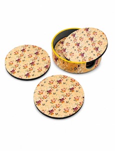 Juego de posavasos de MDF premium con atractiva ilustración floral para decoración de mesas de comedor de lujo. - Product Image 4