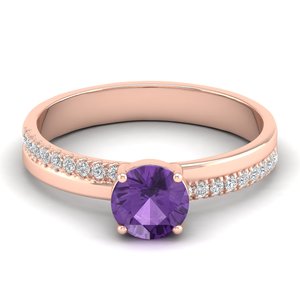 REYES Best Selling 14K White <b>Gold</b> Diamond Wedding Gift <b>Rings</b> For Women Wholesale Price <b>Amethyst</b> Gemstone Engagement <b>Ring</b> - Product Image 5