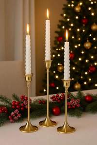 Juego de Portavelas de Lujo con Hojas Doradas, Soporte de Metal Decorativo con Diseño Floral, Decoración Moderna para el Hogar, Centro de Mesa para Bodas, Pieza Decorativa - Product Image 3