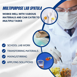 Cuillère plate de laboratoire en acier inoxydable, spatule d'échantillonnage avec poignée ergonomique pour l'échantillonnage, le mélange et le brassage en laboratoire scientifique - Product Image 4