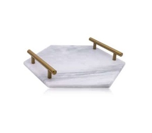 Home <b>Table</b> Decor Luxury Ornament Dry Fruit Plate Beige Marble Tray <b>Table</b> Decorate Fruits <b>Coffee</b> Storage Serving Tray - Product Image 1
