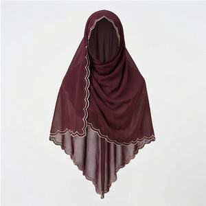 ผ้าคลุมศีรษะชีฟองปักลายตามสั่ง ผ้าพันคอ ผ้าโพกหัวสำหรับผู้หญิง ผ้าคลุมขนาดใหญ่ แฟชั่นมุสลิม ผ้าคลุมศีรษะเนื้อนุ่ม ระบายอากาศได้ดี คุณภาพพรีเมียม - Product Image 1