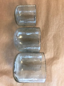 Bougie à bougie ronde en verre rétro, récipient en forme de U avec bulles - Product Image 2