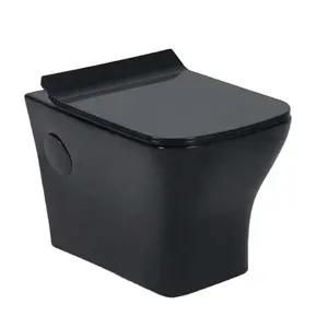 Wall Hung CE Toilet Rimless Round/Square Wall Hung Toilet Wall Mounted Wc European Black Toilet Seat