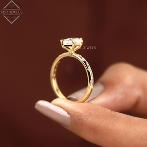 Bague de luxe en diamant marquise en or jaune avec pavé serti, bijoux de fiançailles, de mariage et de mariée, cadeau pour femme, fournisseur de joaillerie fine - Product Image 5