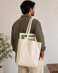 Natural Cotton <b>Canvas</b> Medium Tote Bag with Long Handles for <b>Beach</b> Wedding Sport Party Use-Eco-Friendly Reusable Bag - Product Image 5