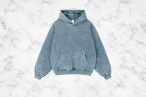 Sweat à capuche oversize personnalisé délavé à l'acide, 400 g/m² de qualité supérieure, en jersey tricoté 100 % coton, couleur unie, pour l'hiver - Product Image 3