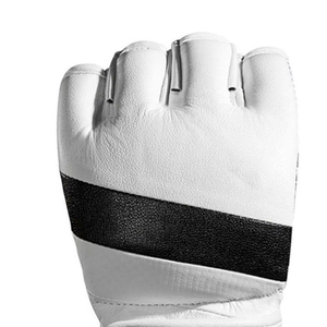 Gants de boxe en cuir blanc et noir pour adultes, gants d'entraînement, sangle de poignet réglable, équipement d'arts martiaux antidérapant - Product Image 4