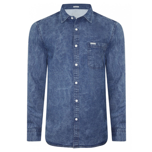 Camisas de mezclilla de moda, de alta calidad, con colores personalizados, de manga larga, estilo vintage, transpirables, para hombre, recién llegadas. - Product Image 5