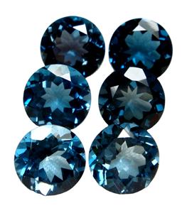 Topaze bleue de Londres de qualité à l'exportation, ronde et brillante, pierres précieuses de guérison idéales pour la fabrication de bijoux, vente en vrac OEM - Product Image 1