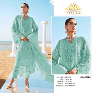 Salwar Kameez pakistaní con bordado de lentejuelas, trabajo de perforación y cristales, diseño Khatli - Product Image 3
