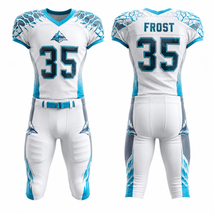 Uniforme de Fútbol Americano de Marca Privada, Personalizado, Venta al Por Mayor, Impresión por Transferencia de Calor, Impresión Completa, Proveedor de Fábrica, Fabricante OEM - Product Image 5