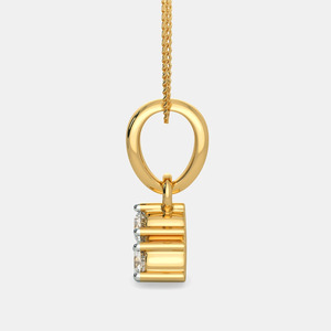 Collar con Colgante de Tres Diamantes Cultivados en Laboratorio en Oro Amarillo - Product Image 5