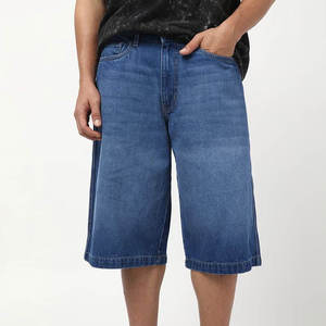 Shorts en jean pour homme au design minimaliste et épuré, style polyvalent, coutures renforcées, durabilité accrue - Product Image 1