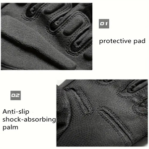 ถุงมือหนังสำหรับเล่นกีฬากลางแจ้งแบบเต็มนิ้ว ทนทานต่อการใช้งานหนัก ผลิตในปากีสถาน รองรับการสัมผัสหน้าจอ เหมาะสำหรับตกปลาและกิจกรรมทั่วไป - Product Image 4