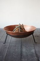 Brasero extérieur en cuivre personnalisé, fait main, centre de table décoratif en métal pour jardin, ornement de patio sur mesure