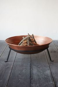 Brasero extérieur en cuivre personnalisé, fait main, centre de table décoratif en métal pour jardin, ornement de patio sur mesure - Product Image 3