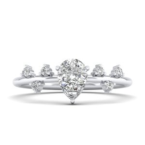 REYES - Anillo de Compromiso de Plata de Ley 925 con Corte de Pera y Moissanita de 0.84 Quilates para Mujer, Chapado en Oro Rosa de 14K y Rodio - Product Image 5