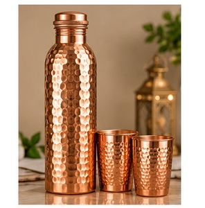 Jarra de Agua Tradicional China de Cobre con 2 Tazas, Diseño Floral de Grulla, Set Portátil de Viaje - Product Image 4