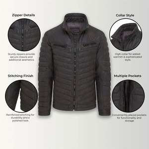 Veste de motard en cuir de qualité supérieure pour hommes, veste de motard classique, fabrication OEM ODM, service d'échantillonnage disponible - Product Image 1
