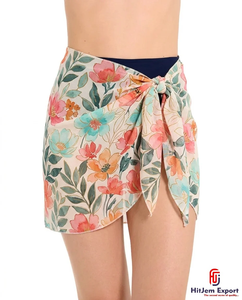 Wholesale Custom Short Sarong Pareo <b>Beach</b> Cover Up Resort Wear Swim Cover Up OEM ODM Fabric Products Manufacturer - Product Image 3