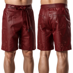 Pantalones Cortos de Gamuza Vacuna Genuina para Hombre, Estilo Bavarian Oktoberfest, Color Verde Oliva, de Secado Rápido, Corte Medio, Ecológicos, Marca Pinco Sports - Product Image 1