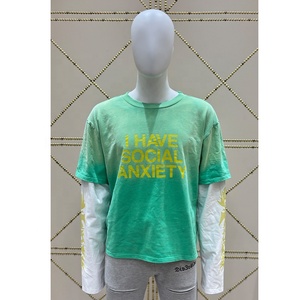 Custom Men T <b>Shirts</b> Blank Double Layer Sleeve Tee <b>Shirt</b> Unisex Double Layer Long Sleeve Solid Color <b>Patchwork</b> Sleeve Design - Product Image 4