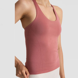 Women Athletic Slim Fit <b>Workout</b> <b>Tank</b> <b>Top</b> Quick Dry Moitsure Wicking Knitted Backless Design Padded Lightweight <b>Top</b> - Product Image 5